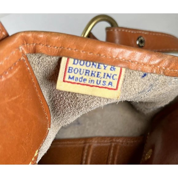 Dooney & Bourke Vintage Beige Leather Satchel Doctor Shoulder Bag- Distressed - Picture 12 of 12